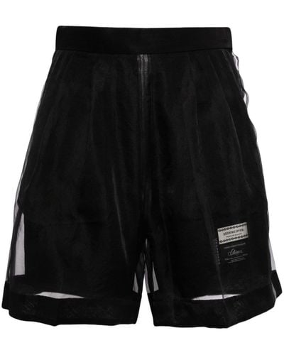 Undercover Tulle-detail silk shorts - Nero