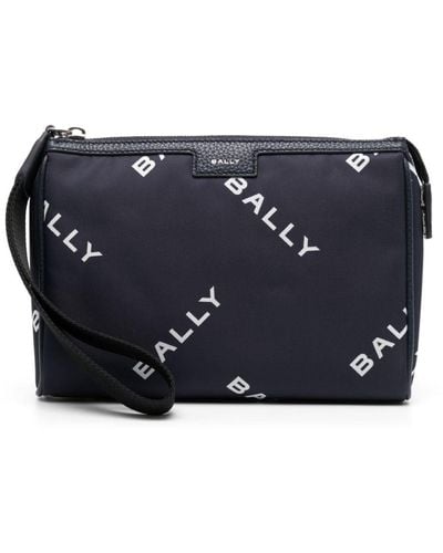Bally Logo-print Clutch Bag - Blue