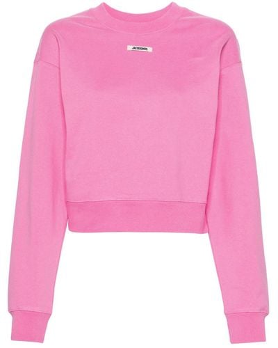 Jacquemus Sweatshirt mit Logo-Patch - Pink