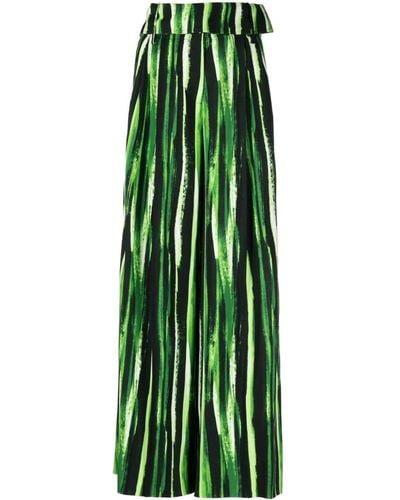 Proenza Schouler Striped Wide-leg Trousers - Green