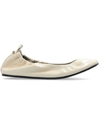 Isabel Marant Belna Leather Ballerina Shoes - Natural