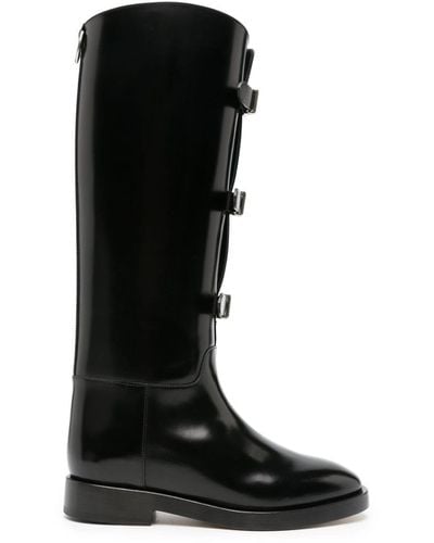 DURAZZI MILANO Buckled Leather Boots - Black