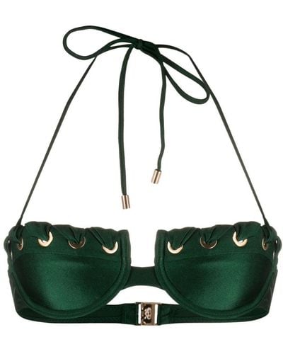 Zimmermann Devi Eyelet-detail Bikini Top - Green