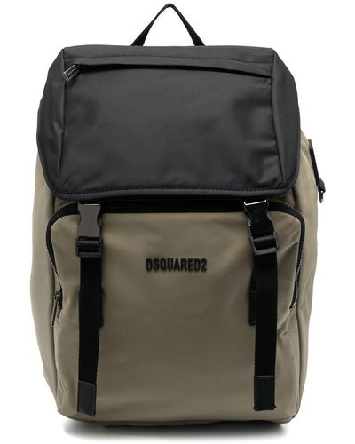 DSquared² Logo-appliqué drawstring backpack - Negro