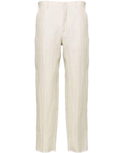 Incotex Linen Blend Chino Trousers - Natural