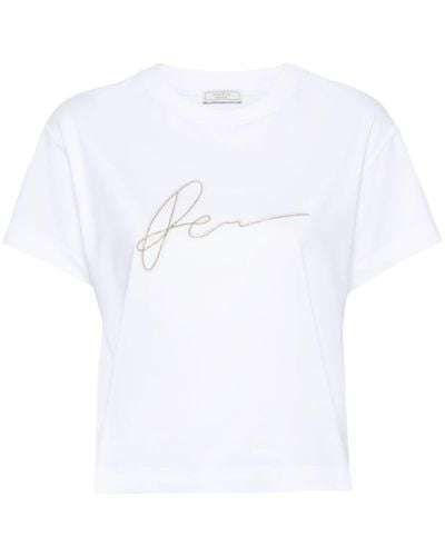 Peserico T-shirt con logo - Bianco