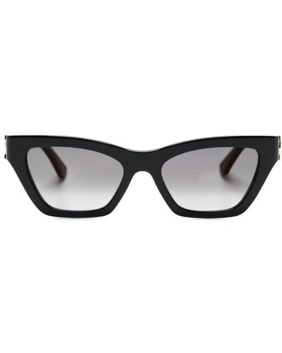 Cartier Logo-plaque Cat-eye Frame Sunglasses - Black
