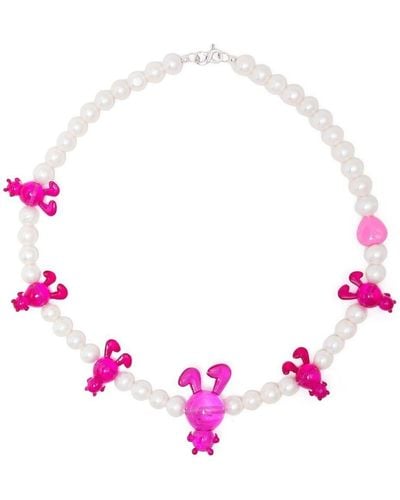 Natasha Zinko Bunny-detail Necklace - Pink