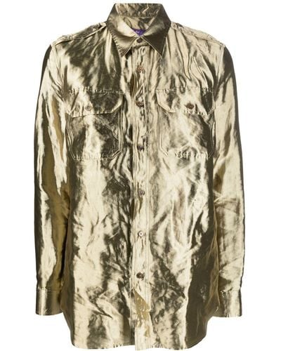 Ralph Lauren Collection Metallic-effect Button-front Shirt