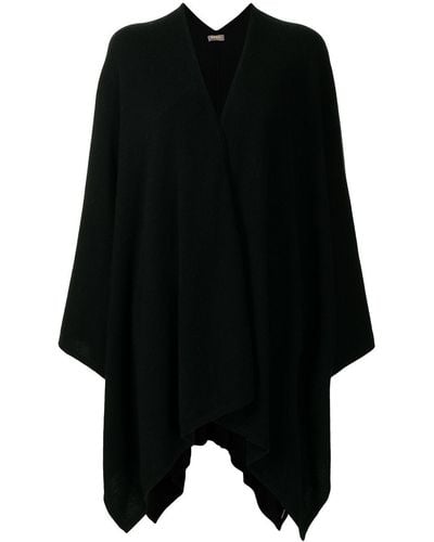 N.Peal Cashmere Knitted Cashmere Cape - Black