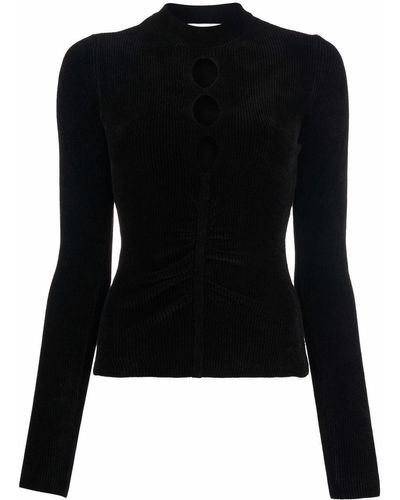 MSGM Cut-out Detail Knitted Top - Black