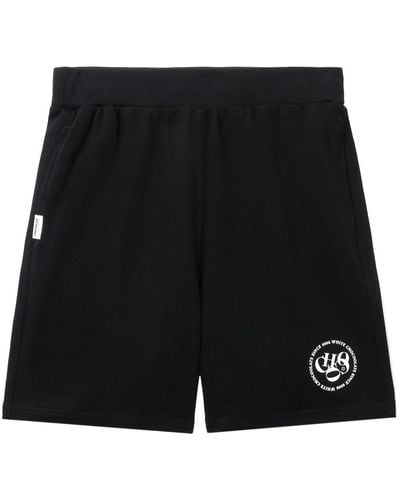 Chocoolate Pantalon de jogging en coton à logo imprimé - Noir