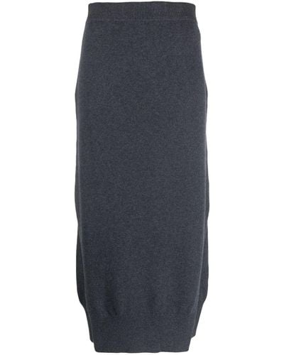 Barrie Iconic high-waist cashmere skirt - Blu