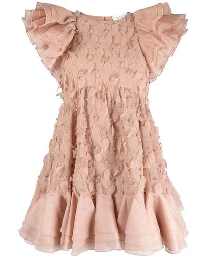 Zimmermann 'dancer Frilled Mini Dress' - Pink