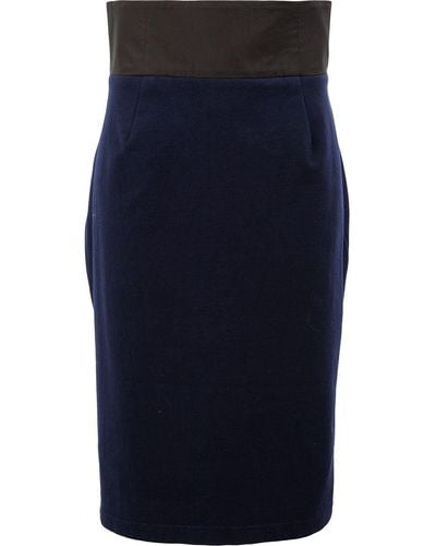 Aganovich Fitted High-waist Skirt - Blue
