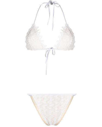 Missoni Lace-embroidered Halterneck Bikini Set - White