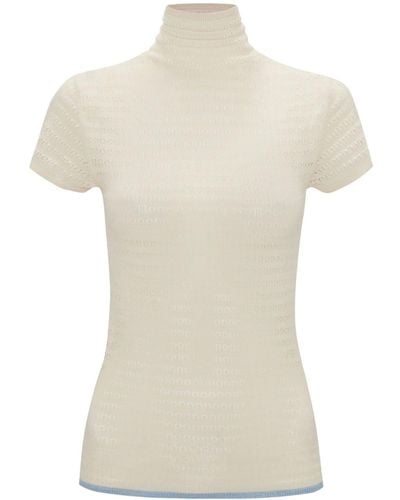 Victoria Beckham Knitted Polo Top - White