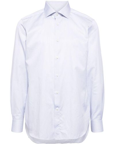 Zegna Striped cotton shirt - Weiß