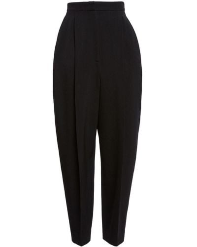 Khaite Ashford Pleated High-waisted Trousers - Black