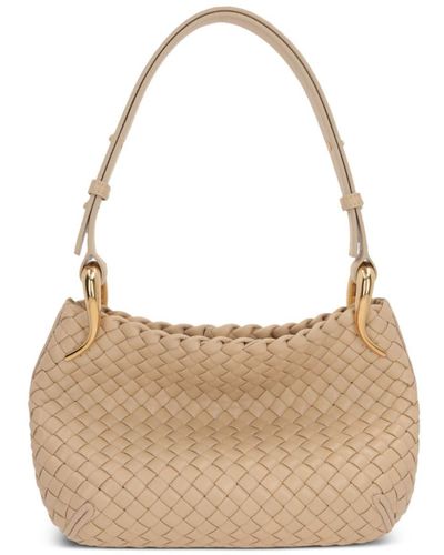 Bottega Veneta Intrecciato Design Shoulder Bag - Natural