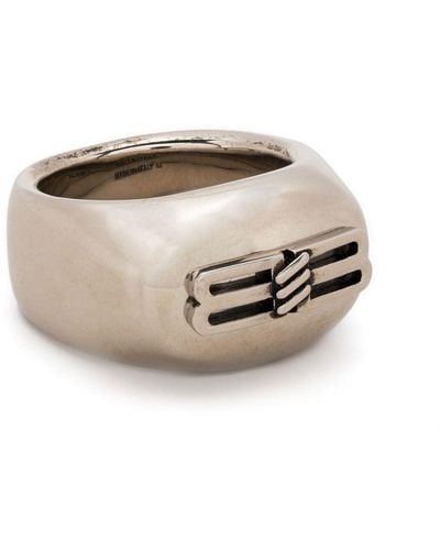 Balenciaga Ring Met Logoplakkaat - Metallic