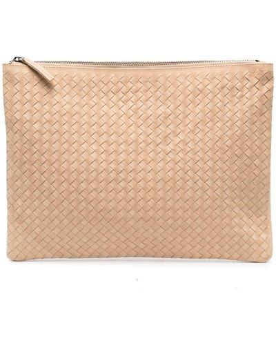 Dragon Diffusion Woven Leather Clutch Bag - Natural