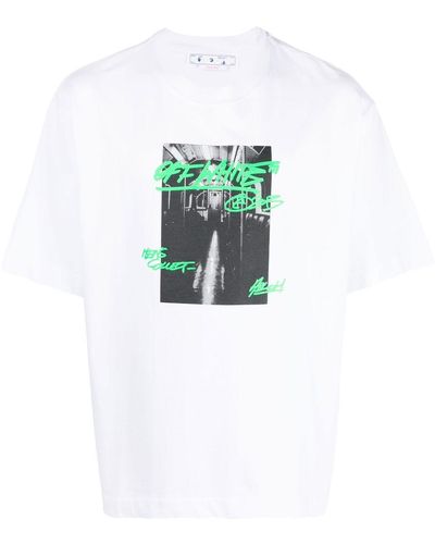 Off-White c/o Virgil Abloh Metro Type Skate Cotton T-shirt - Green
