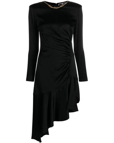 Elisabetta Franchi Chain-embellished Asymmetric Crepe Dress - Black
