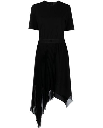 Givenchy Robe asymétrique à design plissé - Noir