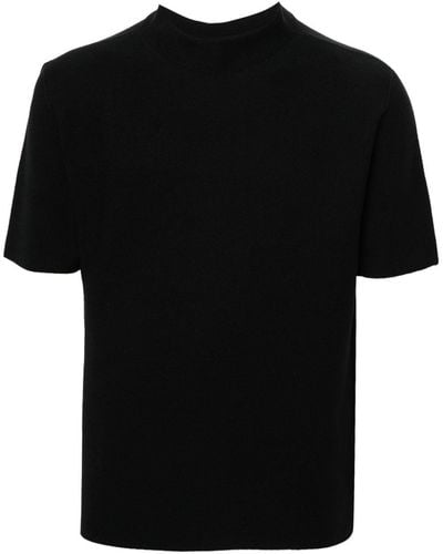 CFCL Piqué Mock Short-sleeves Jumper - Black