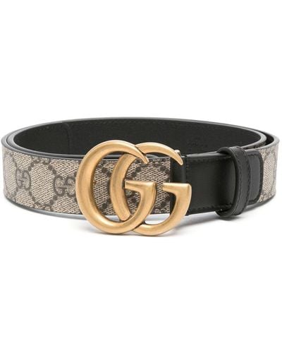 Gucci Cinturón con GG hebilla Double G - Negro