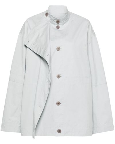 Lemaire Asymmetric Cotton Shirt Jacket - White