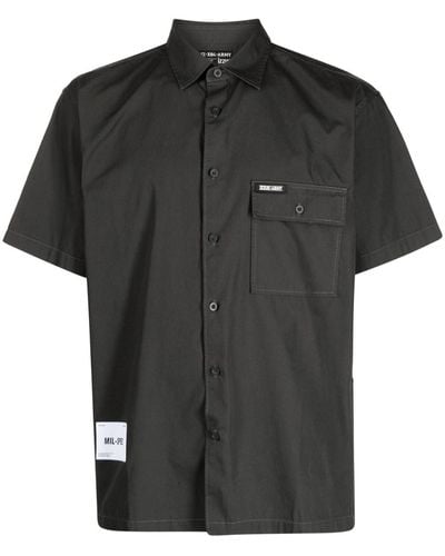 Izzue Camisa con parche del logo y manga corta - Negro