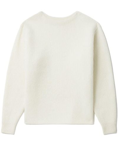 AURALEE Ribbed-knit Wool Sweater - White