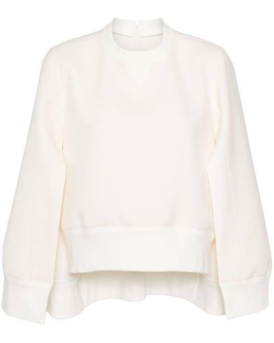 Sacai Cape-style Layered Sweatshirt - White