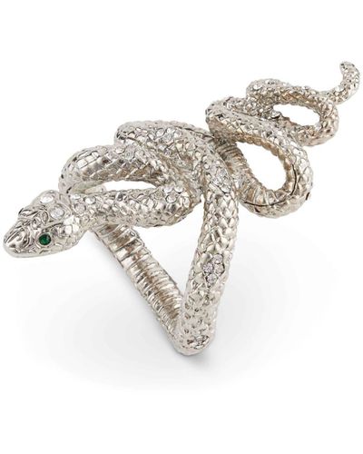 L'objet Set di 4 anelli per tovaglioli Snake con cristalli - Metallizzato