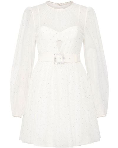 Rebecca Vallance Mirabella Crystal-embellished Minidress - White
