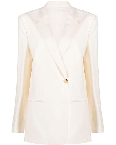 Helmut Lang Single-breasted Tailored Blazer - White