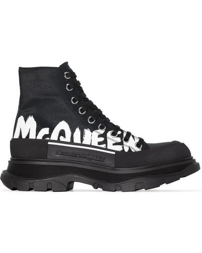 Alexander McQueen Botas Tread Slick con cordones - Negro