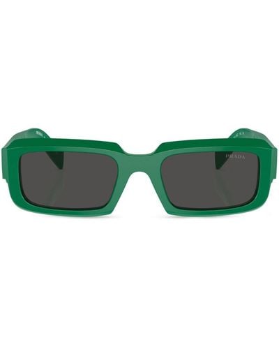 Prada Sonnenbrille mit eckigem Gestell - Grün