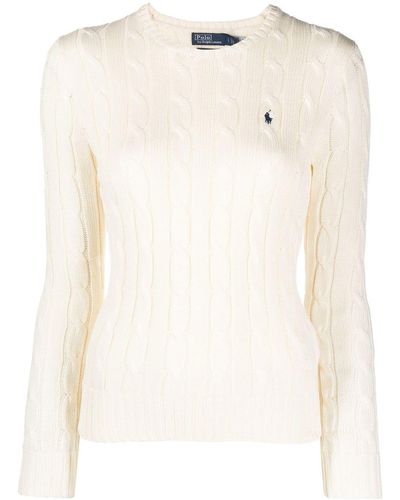 Polo Ralph Lauren Slim-fit Cable Knit - Natural