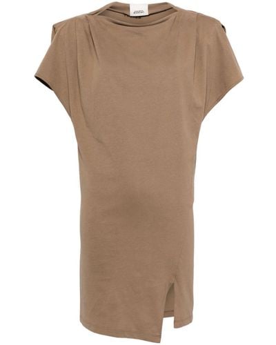 Isabel Marant Silvane Organic Cotton T-shirt Dress - Brown