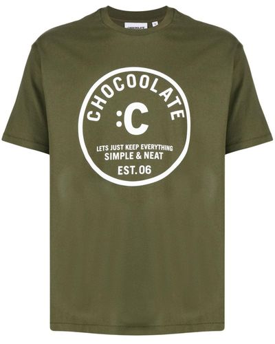 Chocoolate Logo-print Cotton T-shirt - Green