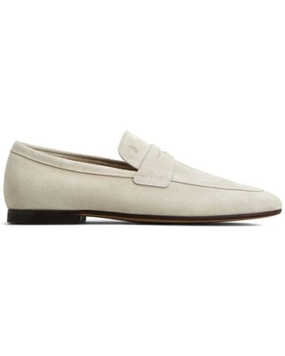 Tod's Suède Loafers Met Logoprint - Wit
