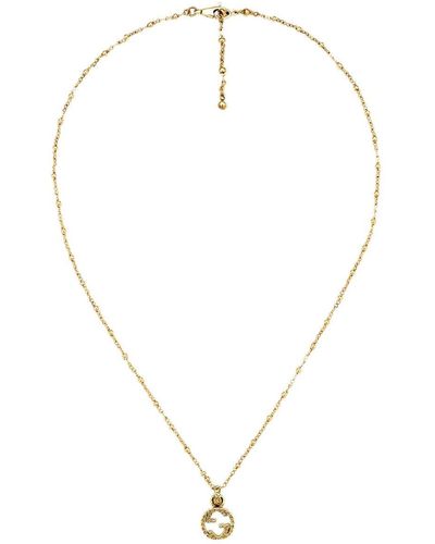 Gucci 18kt Gold Interlocking G Necklace - White