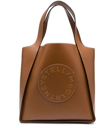 Stella McCartney Perforated-logo Tote Bag - Brown