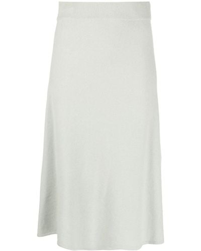 Yves Salomon Flared Knitted Skirt - White