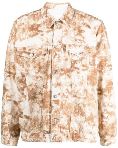 Marant Camouflage-print Denim Jacket - Natural