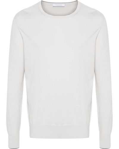 Cruciani Contrasting-border Cotton Sweater - White