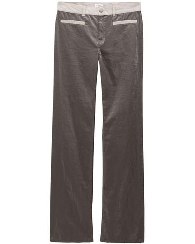 Filippa K Metallic-effect Straight-leg Trousers - Grey